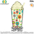 Taza al por mayor del helado del BPA, vaso de plástico del jugo de la pared doble con la paja (HDP-3032)